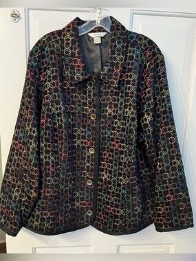CJ Banks 2X Button Front Jacket Long Sleeves